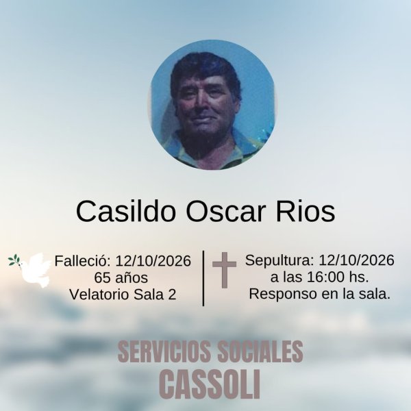 FALLECI&Oacute; EL SR. CASILDO OSCAR R&Iacute;OS