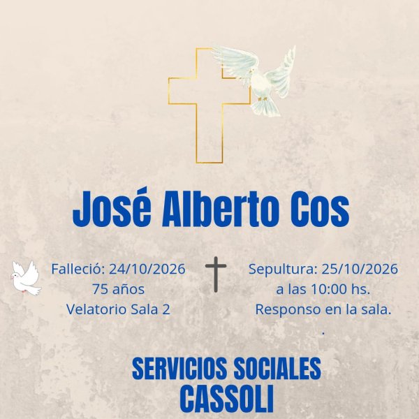 FALLECI&Oacute; EL SR. JOS&Eacute; ALBERTO COS