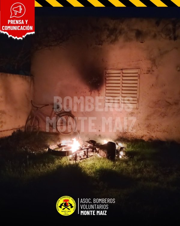 INCENDIO DE UNA MOTO TORNADO