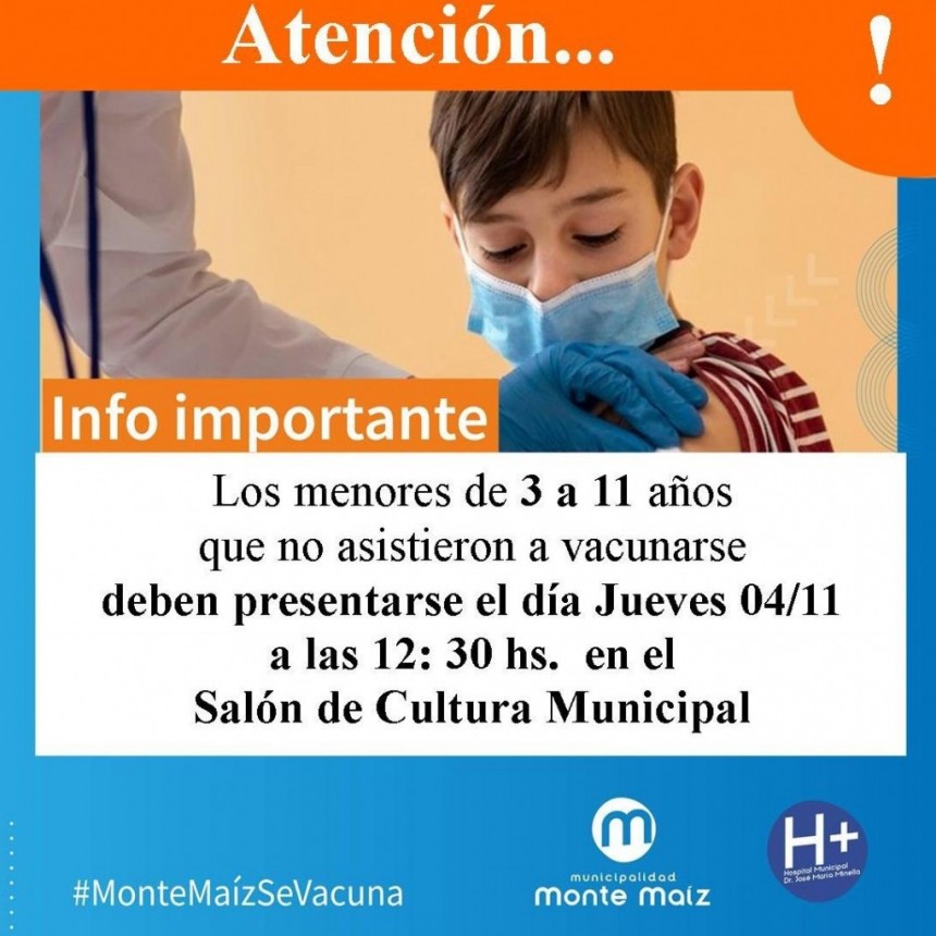 CONTINÚA VACUNACIÓN DE NIÑOS