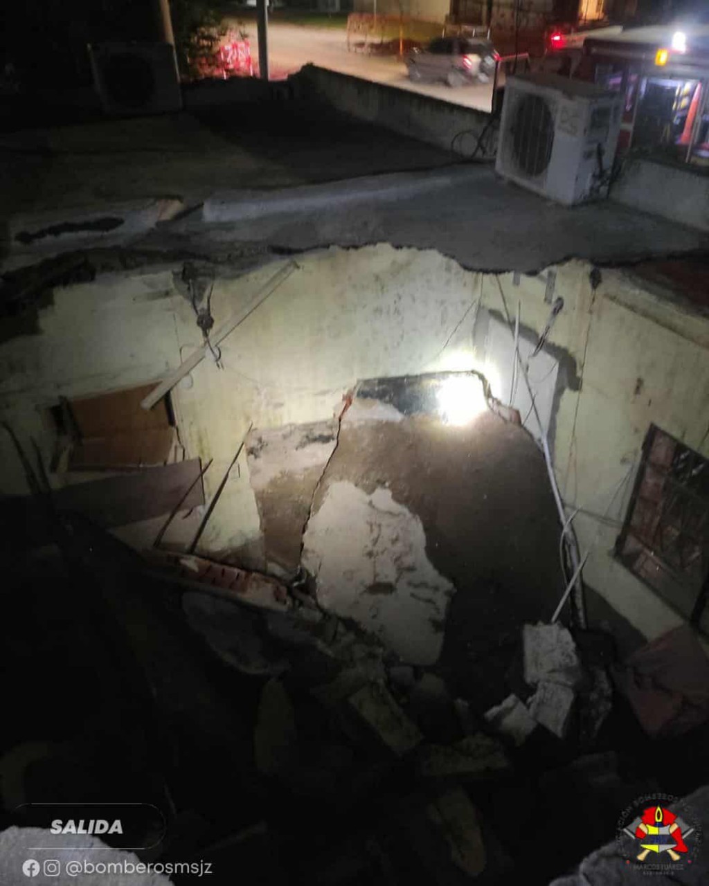 DERRUMBE DE UN TECHO EN MARCOS JUÁREZ