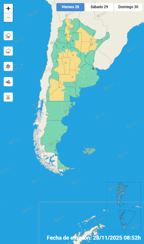 ALERTA METEOROL+OGICO PARA EL SUDESTE CORDOBÉS