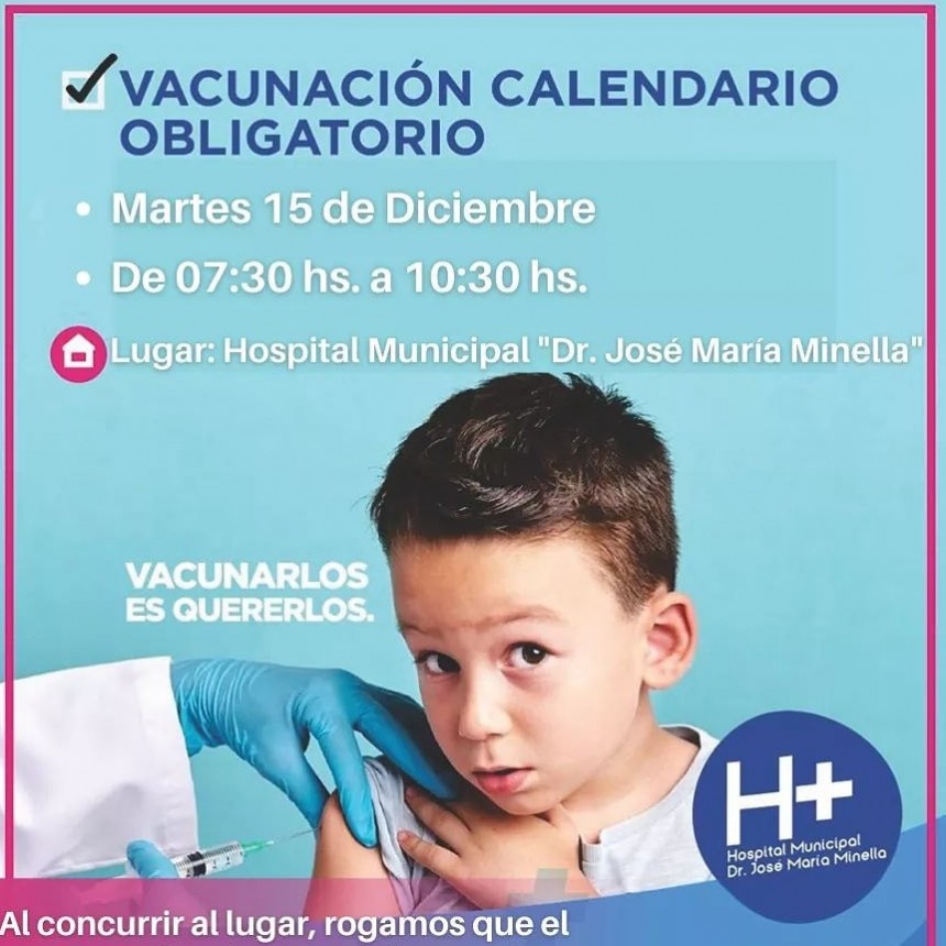 VACUNACIÓN DE NIÑOS:  CALENDARIO OBLIGATORIO
