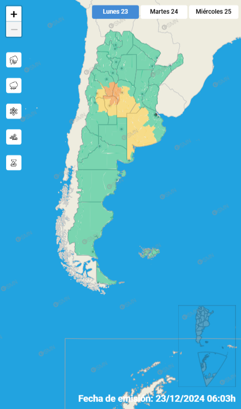 ALERTA METEOROLÓGICO PARA EL SUDESTE CORDOBÉS