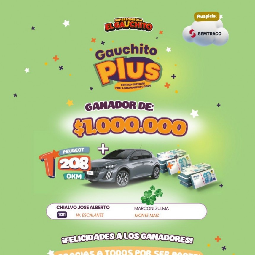 EL GANADOR DEL AUTO DEL GAUCHITO PLUS